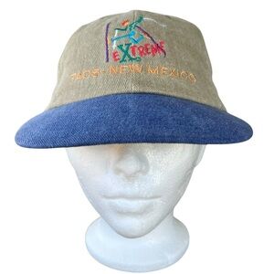 Vintage 90s Extreme Ski SanSegal Sports Hat Taos New Mexico Deadstock Chambray
